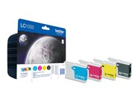 Brother LC1000 Value Pack - Pack de 4 - noir, jaune, cyan, magenta - original - blister - cartouche d'encre - pour Brother DCP-130, 330, 350, 353, 540, 560, 750, 770, MFC-5460, 5860 LC1000VALBP