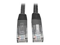 Tripp Lite Cat6 Gigabit Molded Patch Cable RJ45 M/M 550MHz 24 AWG Black 50' - Cordon de raccordement - RJ-45 (M) pour RJ-45 (M) - 15.24 m - UTP - CAT 6 - IEEE 802.3ab/IEEE 802.5 - moulé, solide - noir N200-050-BK