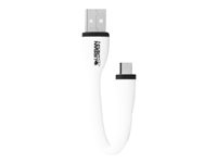 Urban Factory Cable Flexee USB 3.0 to Mini USB-C - White Compact silicone cable (15cm), ultra flexible & resistant - Adaptateur USB - USB-C (M) pour USB (M) - 15 cm - blanc MCC02UF
