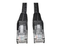 Tripp Lite 1ft Cat6 Gigabit Snagless Molded Patch Cable RJ45 M/M Black 1' - Cordon de raccordement - RJ-45 (M) pour RJ-45 (M) - 30 cm - UTP - CAT 6 - moulé, sans crochet, bloqué - noir N201-001-BK