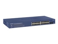 NETGEAR Smart GS724TPv2 - Commutateur - intelligent - 24 x 10/100/1000 (PoE+) + 2 x 1000 Base-X SFP (liaison montante) - Montable sur rack - PoE+ (190 W) GS724TP-200EUS