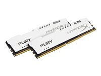 HyperX FURY - DDR4 - 16 Go: 2 x 8 Go - DIMM 288 broches - 3200 MHz / PC4-25600 - CL18 - 1.2 V - mémoire sans tampon - non ECC - blanc HX432C18FW2K2/16