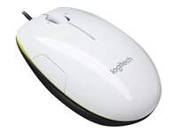 Logitech M150 - Souris - droitiers et gauchers - laser - filaire - USB - blanc 910-003745