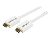 StarTech.com Câble HDMI haute vitesse Ultra HD 4k x 2k de 5m - Cordon HDMI vers HDMI CL3 pour installation murale - M/M - Blanc - Câble HDMI - HDMI mâle pour HDMI mâle - 5 m - double blindage - blanc HD3MM5MW