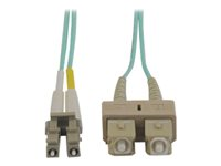 Tripp Lite 1M 10Gb Duplex Multimode 50/125 OM3 LSZH Fiber Optic Patch Cable LC/SC Aqua 3' 3ft 1 Meter - Cordon de raccordement - SC multi-mode (M) pour LC multi-mode (M) - 1 m - fibre optique - duplex - 50 / 125 microns - OM3 - aqua N816-01M