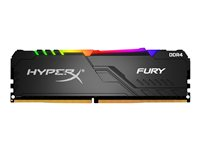 HyperX FURY RGB - DDR4 - kit - 32 Go: 4 x 8 Go - DIMM 288 broches - 2400 MHz / PC4-19200 - CL15 - 1.2 V - mémoire sans tampon - non ECC - noir HX424C15FB3AK4/32