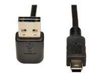 Tripp Lite 6ft USB 2.0 High Speed Cable Reversible Up/Down Angle A to 5Pin Mini B M/M 6' - Câble USB - mini USB type B (M) pour USB (M) - USB 2.0 - 1.83 m - connecteur à angle vers le bas, moulé, connecteur A réversible - noir UR030-006-UDA