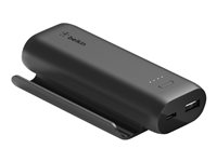 Belkin BOOST CHARGE - Play Series - banque d'alimentation - 5000 mAh - 12 Watt - 2 connecteurs de sortie (USB, 24 pin USB-C) - sur le câble : USB-C - noir BPZ001BTBK