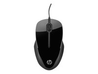 HP X1500 - Souris - optique - 3 boutons - filaire - USB - gris métallisé, noir brillant - pour OMEN by HP 15, 17; HP 22, 24; Pavilion 15, 59X; Pavilion Gaming 690, 790; Slimline 290 H4K66AA#ABB