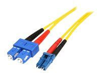 StarTech.com 1m Fiber Optic Cable - Single-Mode Duplex 9/125 - LSZH - LC/SC - OS1 - LC to SC Fiber Patch Cable (SMFIBLCSC1) - Câble réseau - mode unique LC (M) pour mode unique SC (M) - 1 m - fibre optique - duplex - pour P/N: SFPGLCSXMMST SMFIBLCSC1