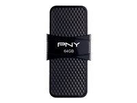 PNY Duo-Link On-the-Go - Clé USB - 64 Go - USB 3.1 / USB-C P-FD64GOTGSLTC-GE