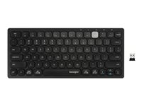 Kensington Multi-Device Dual Wireless Compact Keyboard - Clavier - sans fil - 2.4 GHz, Bluetooth 3.0, Bluetooth 5.0 - Français - noir K75502FR