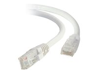 C2G Cat5e Booted Unshielded (UTP) Network Patch Cable - Cordon de raccordement - RJ-45 (M) pour RJ-45 (M) - 50 cm - UTP - CAT 5e - moulé, sans crochet, bloqué - blanc 83260