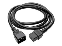 Tripp Lite 10ft Power Cord Extension Cable C19 to C20 Heavy Duty 20A 12AWG 10' - Câble d'alimentation - IEC 60320 C20 pour IEC 60320 C19 - CA 250 V - 3.05 m - moulé - noir P036-010