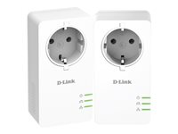 D-Link PowerLine AV2 1000 HD Gigabit Passthrough Kit DHP-P601AV - Kit d'adaptation pour courant porteur - GigE, HomePlug AV (HPAV) 2.0, IEEE 1901 - Branchement mural DHP-P601AV