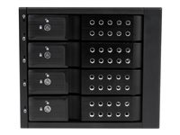 StarTech.com Rack amovible / Backplane sans tiroir pour 4x HDD SAS II / SATA III 6Gb/s de 3,5" avec échange à chaud - Aluminium - Rack de stockage mobile - 2.5" - noir HSB4SATSASBA