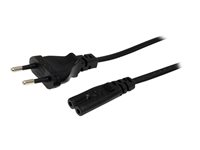 StarTech.com Cordon d'alimentation standard de 2 m pour ordinateur portatif - Europe vers C7 - Câble d'alimentation - Europlug (M) pour IEC 60320 C7 - 1 m - noir PXT101NBEU