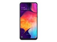 Samsung Galaxy A50 - Enterprise Edition - 4G smartphone - double SIM - RAM 4 Go / Mémoire interne 128 Go - microSD slot - écran OEL - 6.4" - 2340 x 1080 pixels - 3 x caméras arrière 25 MP, 5 MP, 8 MP - front camera 25 MP - noir SM-A505FZKSE27