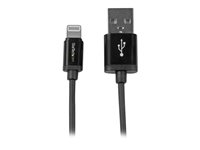 StarTech.com Câble Apple® Lightning vers USB pour iPhone, iPod, iPad de 30 cm - Noir - Chargeur synchronisation Lightning - Câble Lightning - Lightning (M) pour USB (M) - 30 cm - double blindage - noir - pour P/N: TB3DK2DHV, TB3DK2DHVUE, TB3DK2DPPD, TB3DK2DPPDUE, TB3DKDPMAW, TB3DKDPMAWUE USBLT30CMB