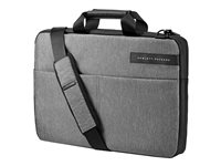 HP Signature Slim Topload Case - Sacoche pour ordinateur portable - 15.6" - noir, Gris bruyère - pour OMEN by HP 15; HP 14, 15; Chromebook x360; Pavilion 13, 14, 15; Spectre x360 L6V68AA#ABB