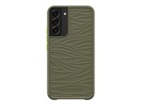 LifeProof WAKE - Coque de protection pour téléphone portable - 85 % de plastique recyclé provenant de l'océan - vert gambit - modèle d'onde douce - pour Samsung Galaxy S22+ 77-86652