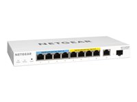 NETGEAR Smart GS110TUP - Commutateur - L3 Lite - intelligent - 4 x 10/100/1000 (PoE++) + 4 x 10/100/1000 (PoE+) + 1 x 1000Base-X SFP + 1 x 10/100/1000 - de bureau, Montable sur rack, fixation murale - PoE++ (240 W) - Tension CC GS110TUP-100EUS