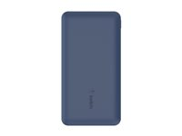 Belkin BOOST CHARGE - Banque d'alimentation - 10000 mAh - 18 Watt - 3 connecteurs de sortie (2 x USB, 24 pin USB-C) - bleu BPB011BTBL