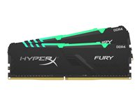 HyperX FURY RGB - DDR4 - kit - 16 Go: 2 x 8 Go - DIMM 288 broches - 3466 MHz / PC4-27700 - CL16 - 1.35 V - mémoire sans tampon - non ECC - noir HX434C16FB3AK2/16