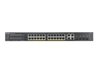 Zyxel GS2220-28HP - Commutateur - Géré - 24 x 10/100/1000 (PoE+) + 4 x SFP Gigabit combiné - Montable sur rack - PoE+ (375 W) GS2220-28HP-EU0101F