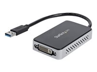 StarTech.com Adaptateur vidéo carte graphique externe USB 3.0 vers DVI avec hub USB - 1x USB A (M), 1x DVI-I (F), 1x USB A (F) 1920x1200 - Adaptateur vidéo externe - T5-302 - 16 Mo DDR2 - USB 3.0 - DVI - noir - pour P/N: DVIDDMM10, DVIDDMM6, DVIDSMM10, DVIMM6, DVISPL1DD, HDDVIMM3, HDMIDVIMM10, HDMIDVIMM6 USB32DVIEH