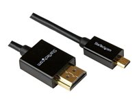 StarTech.com Câble actif HDMI haute vitesse mince de 5m - Cordon HDMI vers Micro HDMI - Mâle / Mâle - Noir - Plaqués or - Câble HDMI - HDMI micro mâle pour HDMI mâle - 5 m - double blindage - noir HDADMM5MA