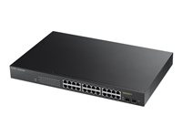 Zyxel GS1900-24HP - Commutateur - intelligent - 24 x 10/100/1000 (PoE+) + 2 x Gigabit SFP - Ordinateur de bureau, Montable sur rack, fixation murale - PoE+ (170 W) ZY-GS190024HP