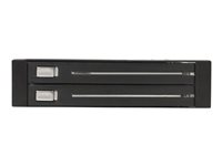 StarTech.com Rack amovible 3.5" sans tiroir pour 2 disques durs 2.5" - Face arrière 3.5 pouces - Echangeable à chaud - Hot swap - Adaptateur pour baie de stockage - noir HSB220SAT25B