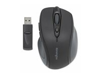 Kensington Pro Fit Mid-Size - Souris - pour droitiers - optique - 6 boutons - sans fil - 2.4 GHz - récepteur sans fil USB - noir K72405EU