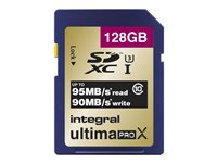 Integral UltimaPro X - Carte mémoire flash - 128 Go - UHS Class 3 / Class10 - SDXC UHS-I INSDX128G10-95/90U1