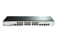 D-Link SmartPro DGS-1510-28P - Commutateur - C3 - Géré - 24 x 10/100/1000 (PoE+) + 2 x Gigabit SFP + 2 x 10 Gigabit SFP+ - de bureau, Montable sur rack - PoE+ (193 W) DGS-1510-28P