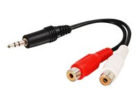 C2G Value Series Y-Cable - Adaptateur audio - RCA femelle pour mini-phone stereo 3.5 mm mâle - blindé - noir 80135