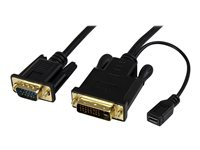 StarTech.com Câble adaptateur DVI vers VGA de 3m - Convertisseur actif DVI-D vers VGA HD15 - M/M - 1920x1200 - Noir - Convertisseur vidéo - DVI - VGA - noir DVI2VGAMM10