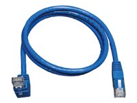 Tripp Lite 3ft Cat6 Gigabit Molded Patch Cable RJ45 Right Angle Up to Straight M/M Blue 3' - Cordon de raccordement - RJ-45 (M) pour RJ-45 (M) - 91 cm - CAT 6 - moulé, bloqué - bleu N204-003-BL-UP