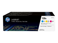 HP 128A - Pack de 3 - jaune, cyan, magenta - original - LaserJet - cartouche de toner (CF371AM) - pour Color LaserJet Pro CP1525n, CP1525nw; LaserJet Pro CM1415fn, CM1415fnw CF371AM