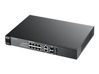 Zyxel GS2210-8HP - Commutateur - Géré - 8 x 10/100/1000 (PoE+) + 2 x SFP Gigabit combiné - Ordinateur de bureau, Montable sur rack - PoE+ (180 W) ZY-GS22108HP