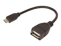 Urban Factory Adapter USB 2.0 Female to micro USB Male, Black - Adaptateur USB - Micro-USB de type B (M) pour USB (F) CBU12UF