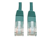 Tripp Lite 25ft Cat5e / Cat5 350MHz Molded Patch Cable RJ45 M/M Green 25' - Cordon de raccordement - RJ-45 (M) pour RJ-45 (M) - 7.6 m - UTP - CAT 5e - moulé, bloqué - vert N002-025-GN