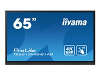 iiyama ProLite TE6512MIS-B1AG - Classe de diagonale 65" (64.5" visualisable) écran LCD rétro-éclairé par LED - signalétique numérique interactive - avec lecteur multimédia intégré/possibilité d'insérer un PC en option/écran tactile (multi-touch) - 4K UHD (2160p) 3840 x 2160 - LED à éclairage direct - noir, finition matte - avec Module WiFi iiyama (OWM002) TE6512MIS-B1AG