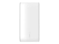 Belkin BOOST CHARGE - Banque d'alimentation - 10000 mAh - 18 Watt - Fast Charge, PD - 2 connecteurs de sortie (USB, 24 pin USB-C) - blanc BPB001BTWH