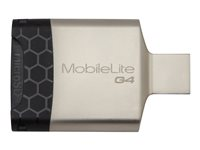 Kingston MobileLite G4 - Lecteur de carte (SD, microSD, SDHC, microSDHC, SDXC, microSDXC, SDHC UHS-I, SDXC UHS-I, microSDHC UHS-I, microSDXC UHS-I, SDHC UHS-II, SDXC UHS-II) - USB 3.0 FCR-MLG4