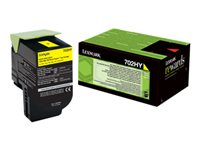 Lexmark 702HY - Jaune - original - cartouche de toner LCCP, LRP - pour Lexmark CS310dn, CS310n, CS410dn, CS410dtn, CS410n, CS510de, CS510dte 70C2HY0